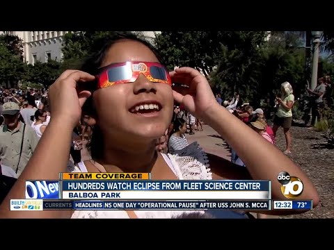 Hundreds gather at Fleet Science Center to watch eclipse
