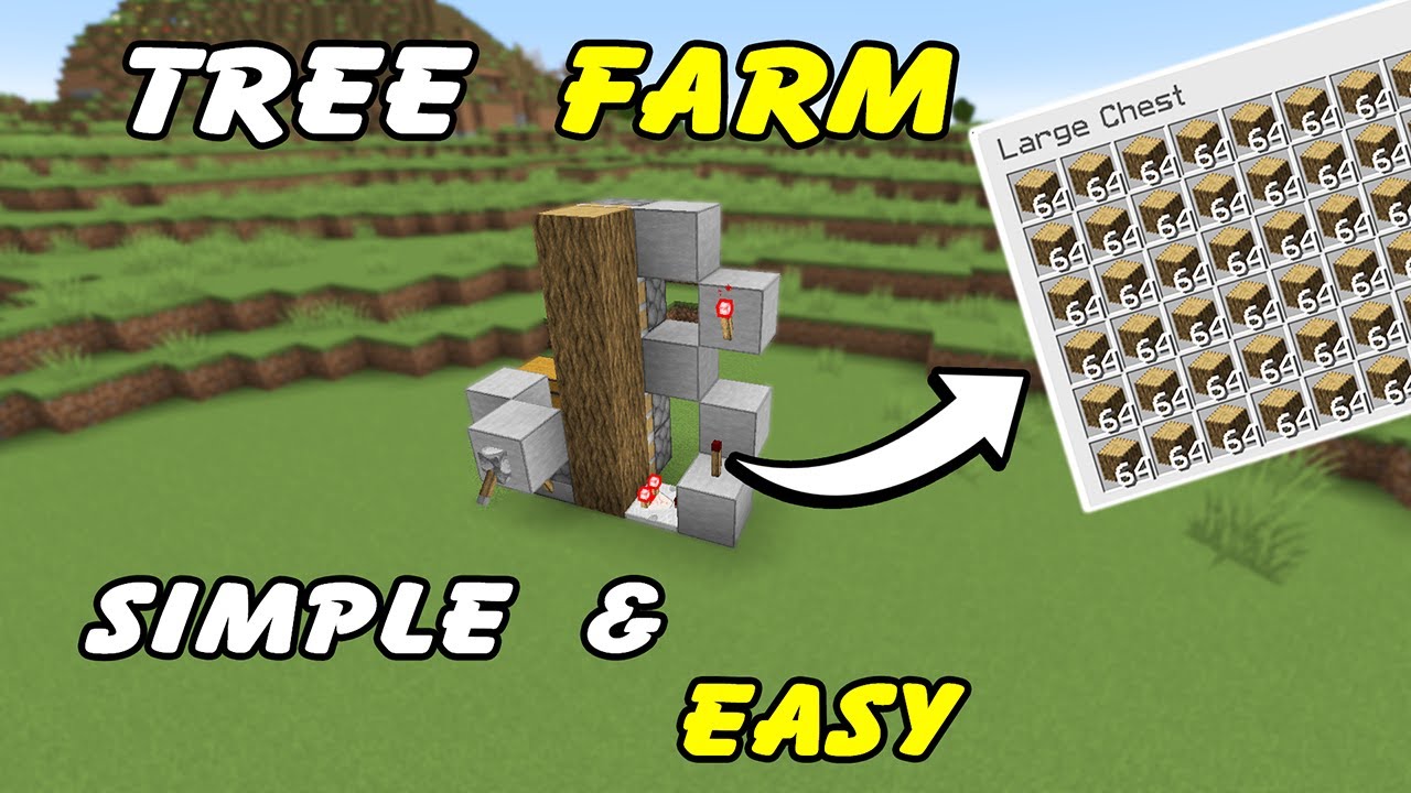 Minecraft: How to Build SUPER EASY TREE FARM - Step by Step TUTORIAL ...