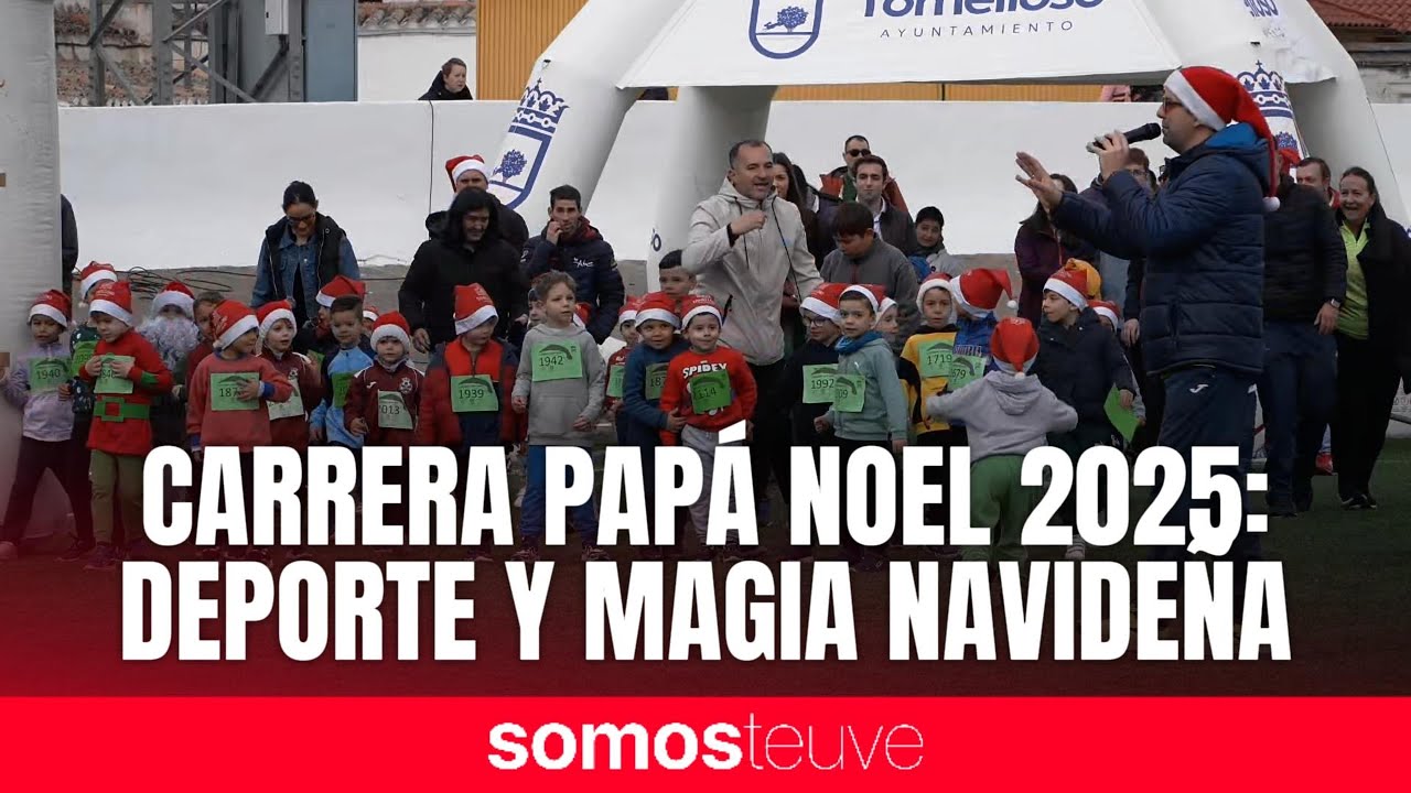 La Carrera Papá Noel llena el Estadio Paco Gálvez de deporte, risas y espíritu navideño