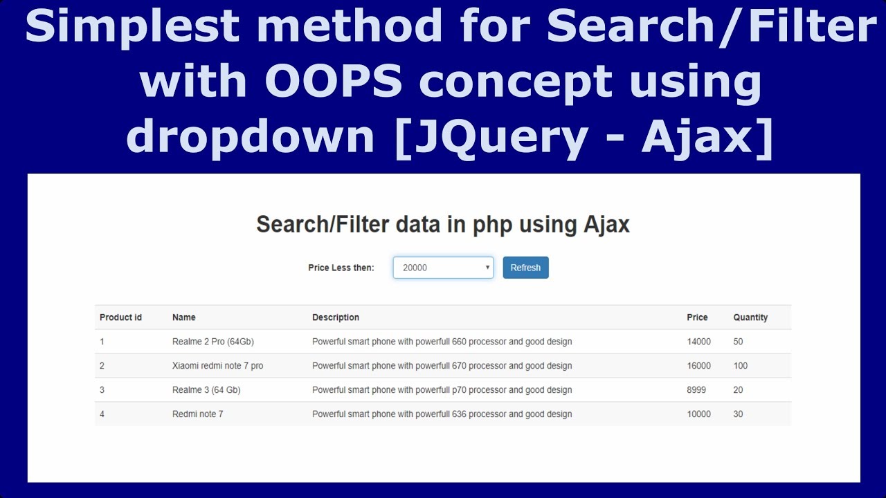 How to Search/Filter data in php using Ajax [for beginners] - YouTube