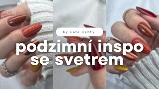 Podzimní Design Se Svetrovým Efektem, Doplnění Salonní Mandle Gelem Kate Nehty