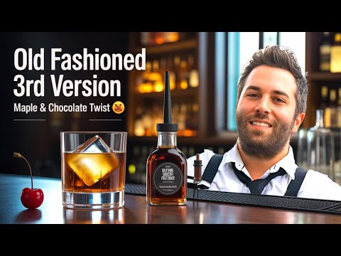 Old Fashioned 3rd Version Unique Maple Syrup Chocolate Bitters Twist 