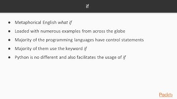 Learning Python : The if and if...else Statement | packtpub.com