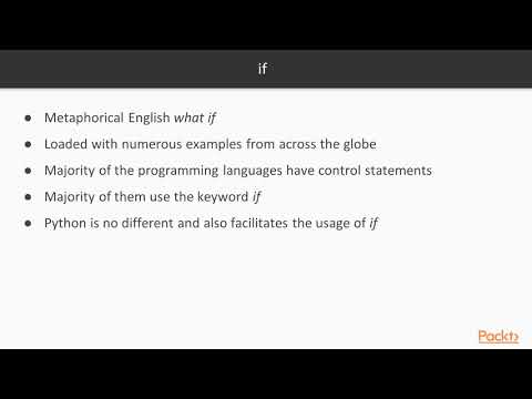 Learning Python : The if and if...else Statement | packtpub.com