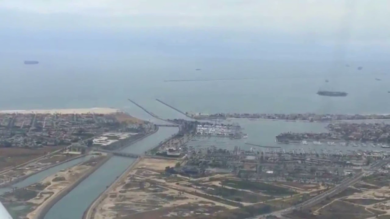 LBP Reverse View 2015 APR 23, Landing at Long Beach Airport LGB