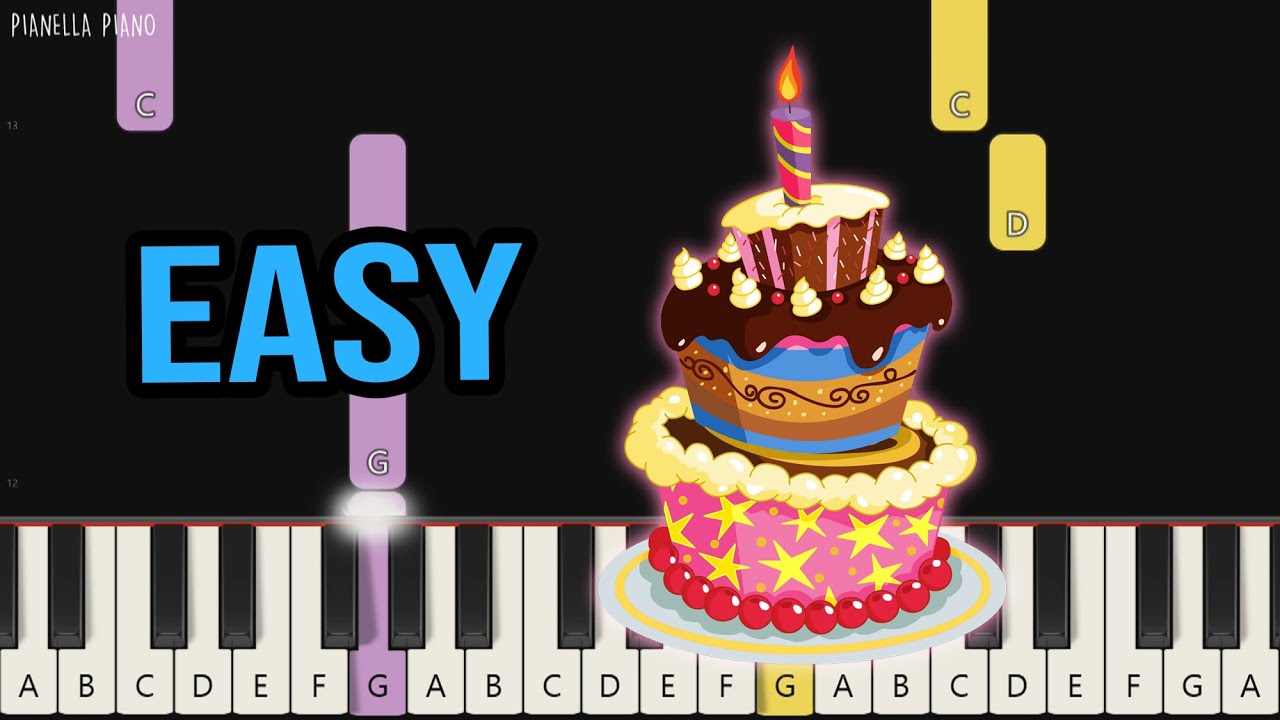 Happy Birthday | EASY Piano Tutorial by Pianella Piano - YouTube