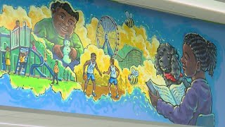 Martin Elementary's library new mural