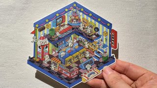 【ASMR】DIY Blue Two-Story Arcade for Cute White Dogs 🐶🎮 | No Talking Sticker Scene screenshot 5