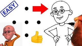 Turn 5 dots into Patlu drawing from Motu patlu cartoon - How to draw Motu patlu drawing easy Turn 5 dots into Patlu drawing from Motu patlu cartoon - How to draw Motu patlu drawing easy