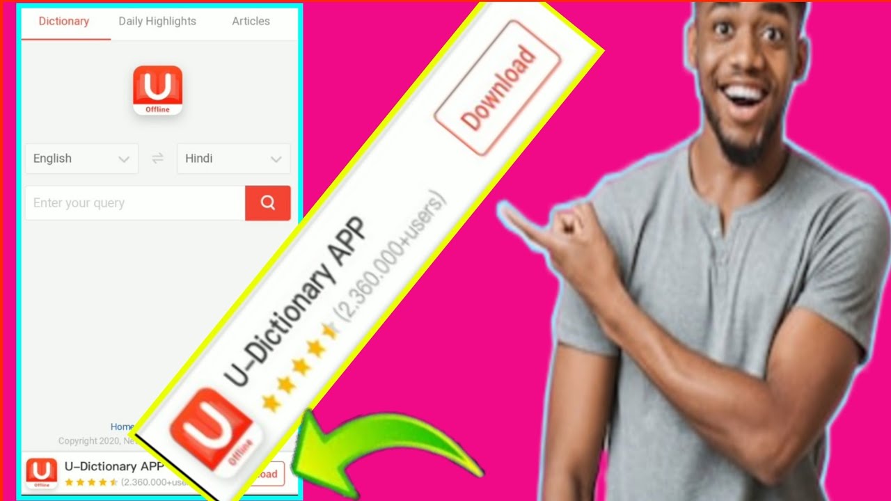 how to download u dictionary app|| u dictionary app download link Hindi 2021