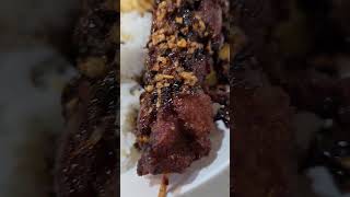 sweet chicken skewer &amp; mapo tofu #asianstreetfood #sibungbung #breakfast #chickenskewers #mapotofu