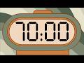 70 Minute Simple Finals Study Timer (No Music, Soft Synth Alarm at End)