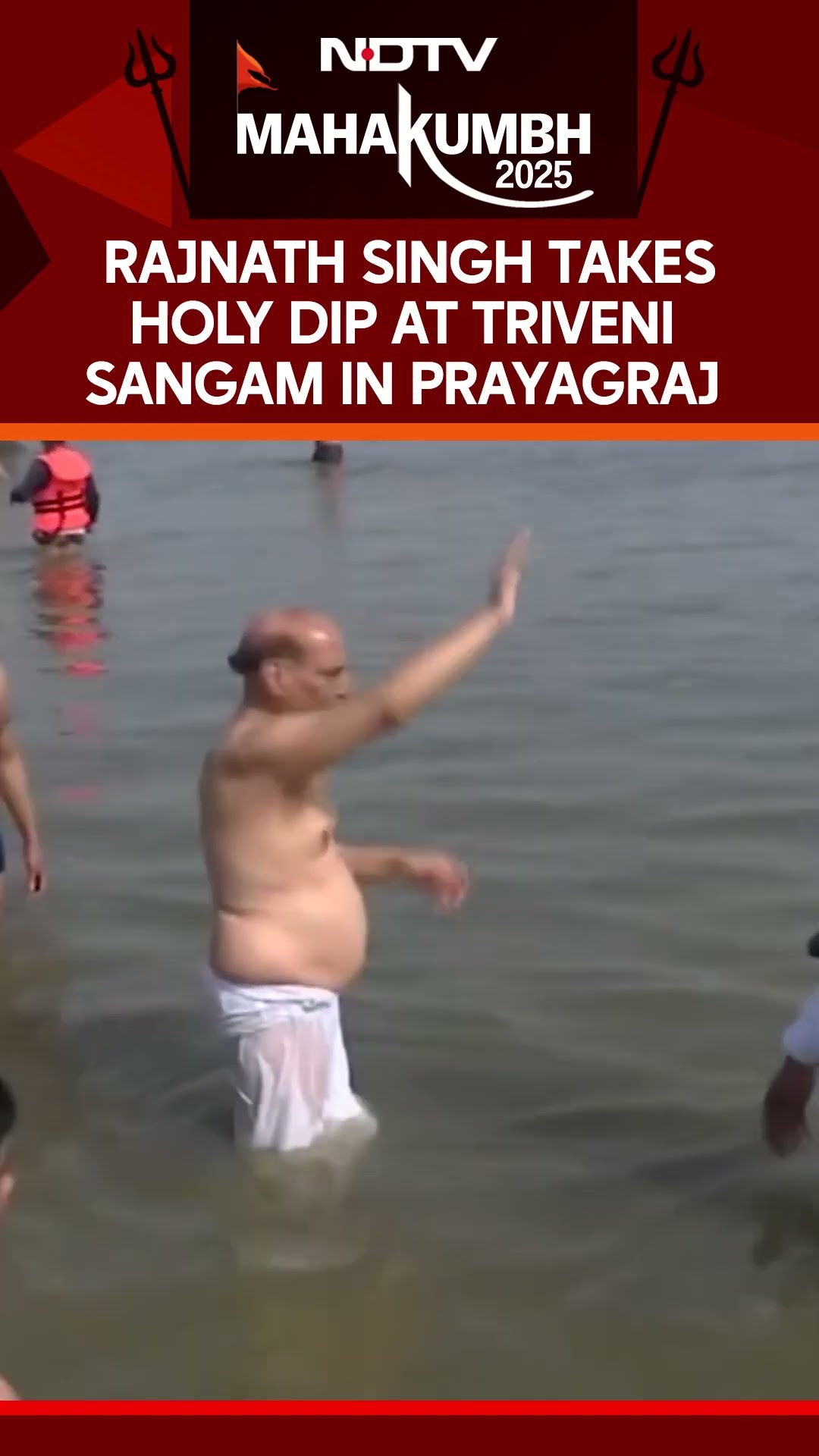 Rajnath Singh Takes Holy Dip, Performs Ganga Aarti at Maha Kumbh