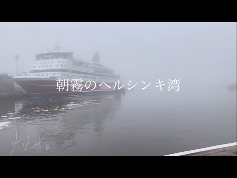 3月の美しい景色　朝霧ヘルシンキ湾　フィンランド船旅　旅気分　旅とベリー畑と魔女暮らし