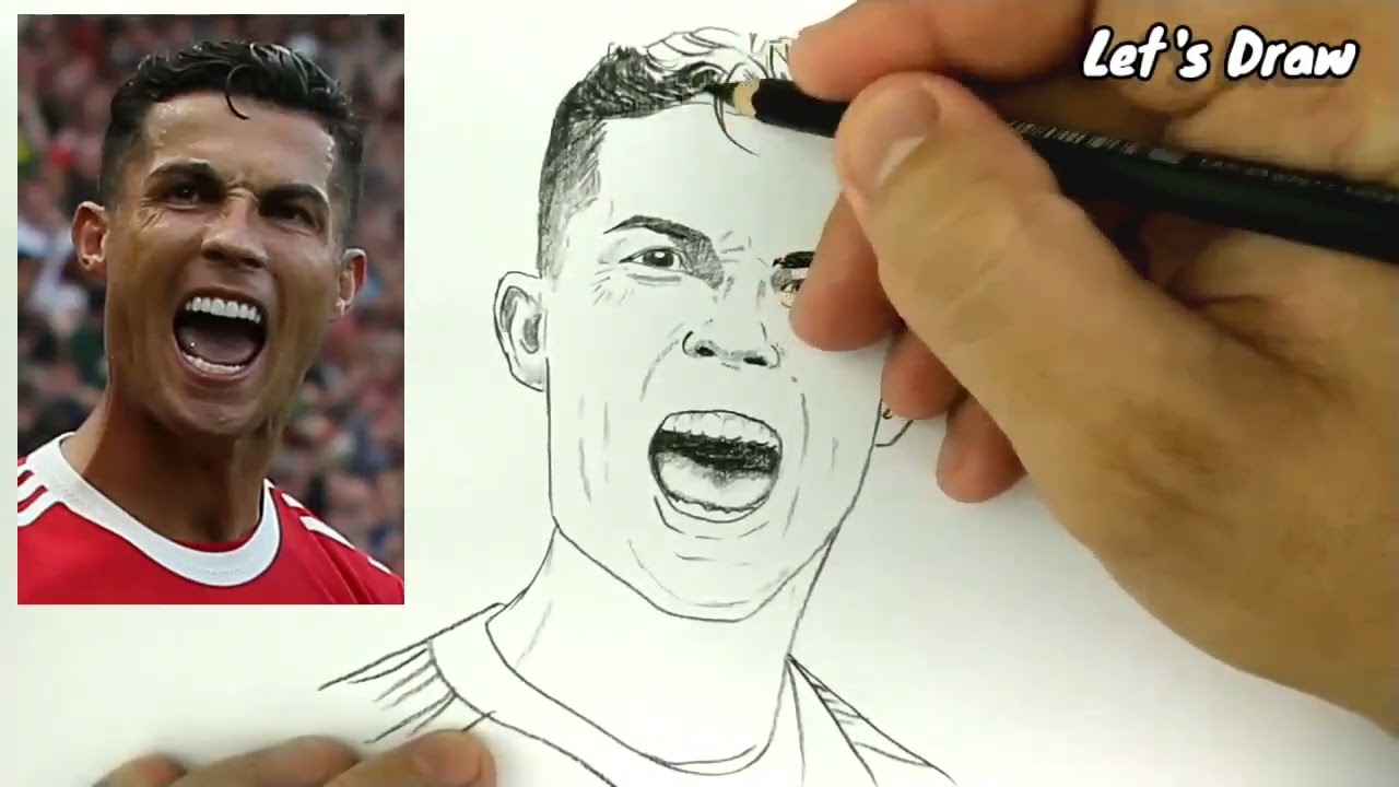 ASMR DRAWING Cristiano Ronaldo / CR7 from manchester united ...