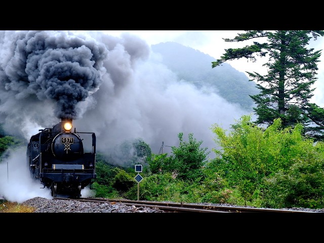 C571蒸気機関車『貴婦人』試運転10日目、、爆煙走行続く。 - YouTube