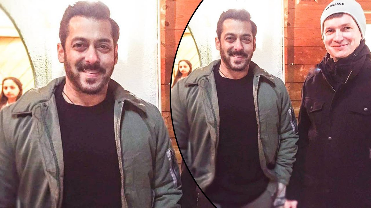 Dashing Salman Khan Clicks With Austria Crew Member With Cute Smile !