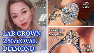 She got the BEST Oval cut Diamond | Lab Grown 2.5ct North South Prong Tulip Basket Engagement Ring