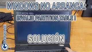 Windows won't boot: Invalid partition table, POSSIBLE SOLUTION. Dell laptop (Latitude, Inspiron, ...