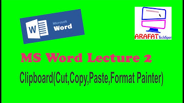 MS Word lecture-2 Clipboard(cut , copy , paste , format painter ) Pashto