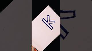 #how to write Capital K in double writing|#calligrphylearning k alphabet #handwriting #drawing