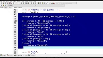 Student Grade Solver With Remarks in C++