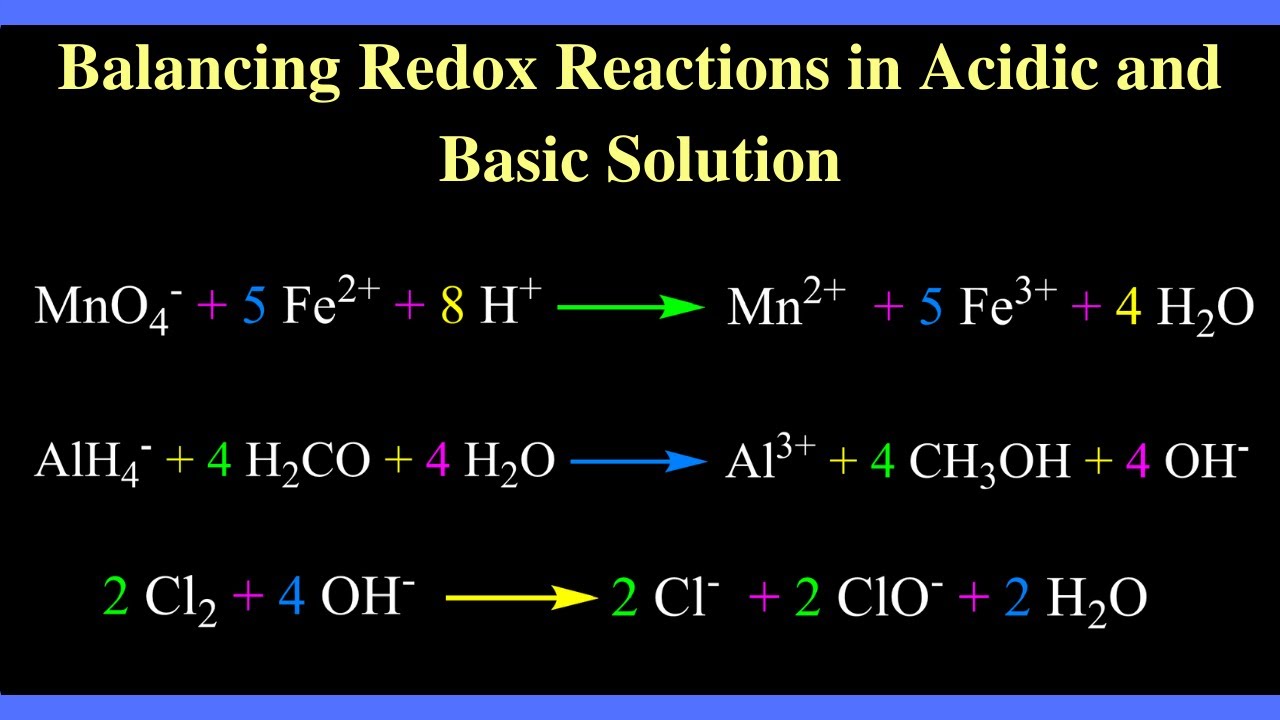 Balancing Redox Reactions In Basic Solution Worksheet With Answers