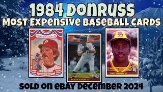 1984 Donruss Most Expensive eBay Sales Baseball Cards - December