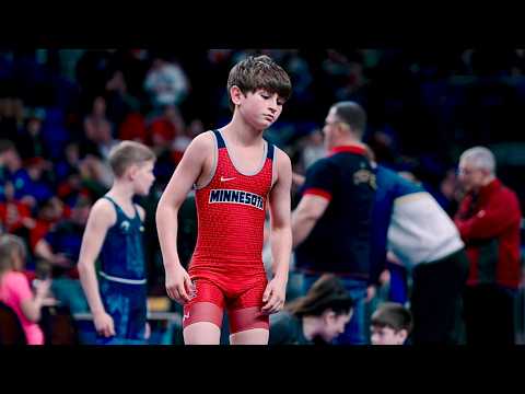 U13 Gavin Antoni (USA) vs Viljams Indars (LAT) 35kg. Freestyle boys youth wrestling tournament.