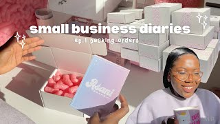 SMALL BUSINESS DIARIES 💌🦄🪩 ep.1 packing orders 📦 chit chat 🎀