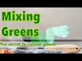 How to mix green oil paint for landscape paintings (secret for mixing a natural green)