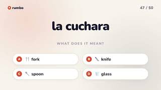Spanish Food Vocabulary Test - Food and drink | Can you get 50/50