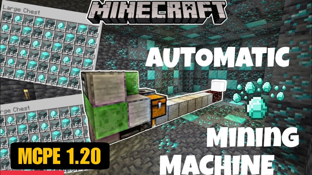 Automatic Diamond Mining Machine For MCPE 1.20 😍 | Minecraft Hindi ...