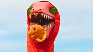 Fire-Breathing Pumpkin-Eating Dragon! | Giant Animatronic Monster Crushes Halloween
