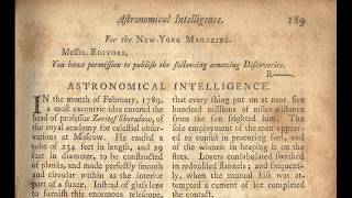 Astronomical Intelligence by Henry Livingston (1789) - Prose