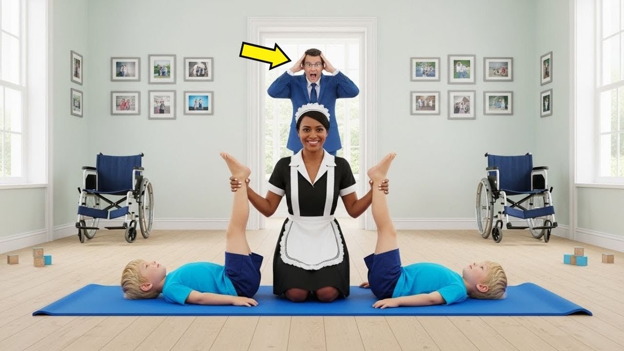 BILLIONAIRE ARRIVED UNANNOUNCED AND SAW THE MAID WITH HIS PARALYZED TWINS — WHAT HE SAW STUNNED HIM