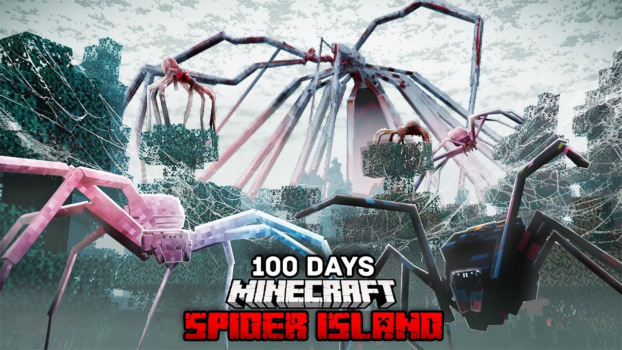 100 Hari Minecraft Terjebak di pulau Spider