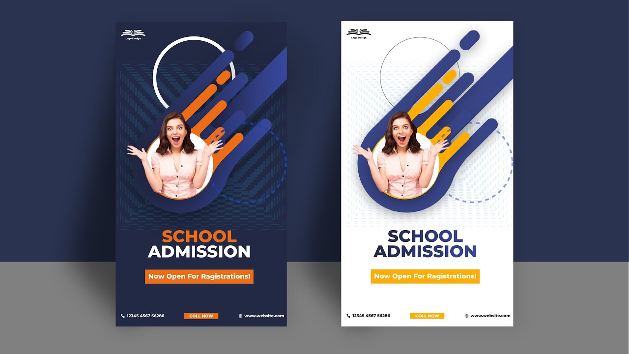 Social Media Post Design Illustrator & School Admission Social Media Banner Design