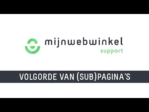 Mijnwebwinkel SUPPORT - Zo pas je de pagina volgorde aan!