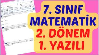 7.SINIF MATEMATİK 2. DÖNEM 1. YAZILI SORULARI VE ÇÖZÜMLERİ