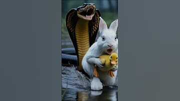 Brave Rabbit Saves Duck from Snake Attack 🐰🐍🦆 #cute #funny #comedy #cartoon
