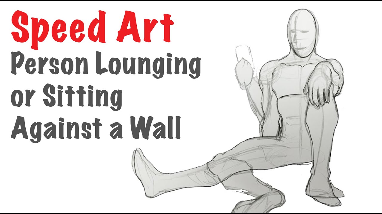 How to Draw a Person Lounging or Sitting Against a Wall (Speed Art ...