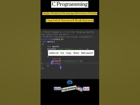 C Programming| Display Months by Entering Numbers| #cprogramming # ...