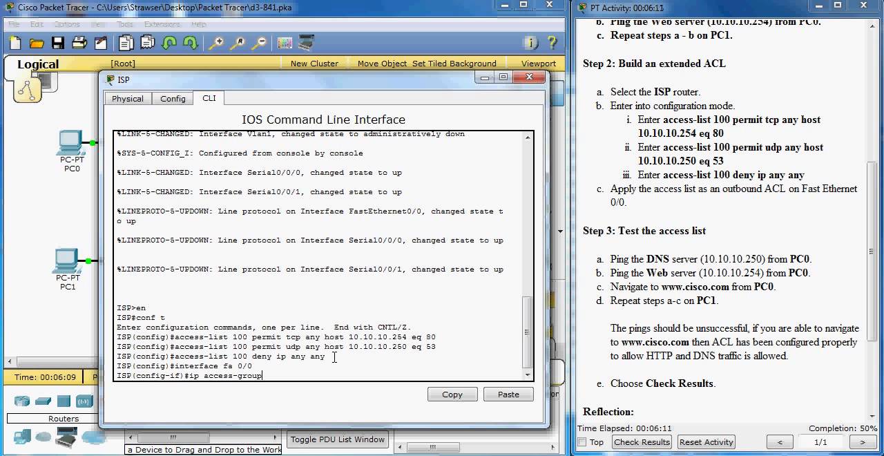 8.4.1 Configuring and Verifying Extended ACLs - YouTube