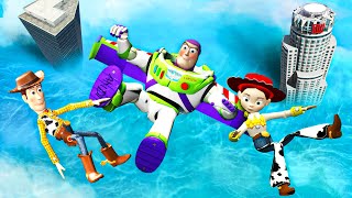 GTA 5 Water Ragdolls - Buzz Lightyear, Woody and Jessie! #2 (Toy Story)