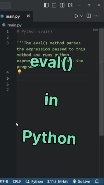 eval() in python inbuilt function... #python #programming #coding - YouTube