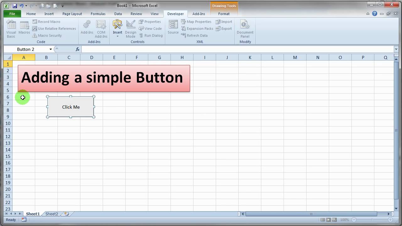 Adding a Simple VBA Button to Excel