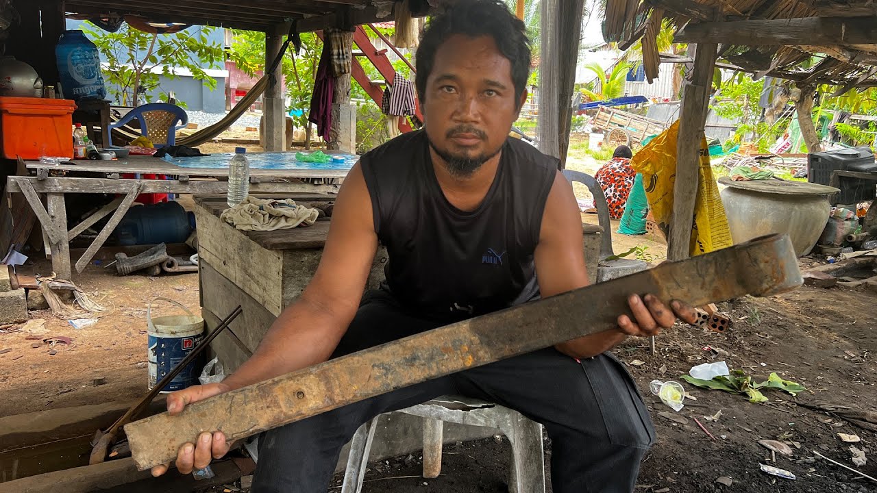 Knife Making - Forging A Powerful Cleaver From A Longest Leaf Spring