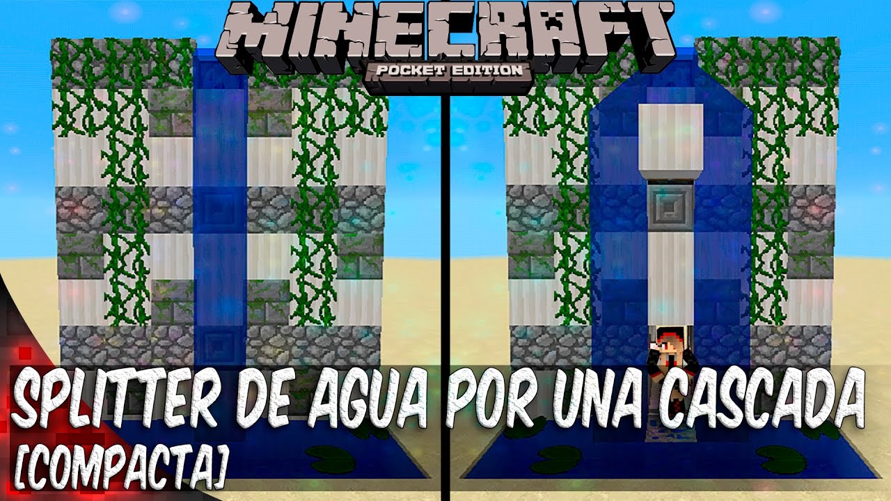 Minecraft PE: Redstone | Splitter De Agua Por Una Cascada [Compacta ...