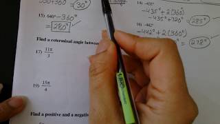 kutasoftware coterminal and reference angles # 17 through 20